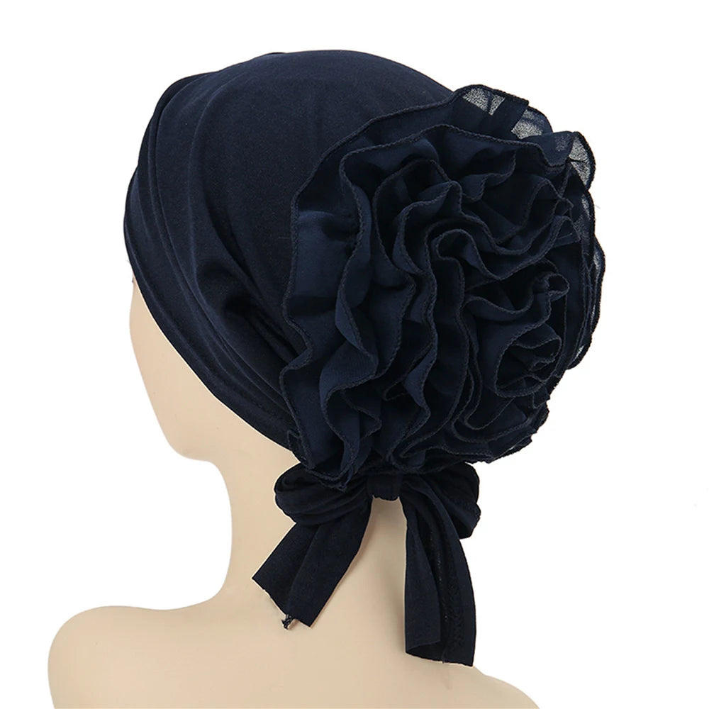 New Muslim Hijab Women Pre-Tied Inner Hijab Caps Soft Cotton Back Flower Muslim women hijab kebaya Islam Underscarf Hijabs femme