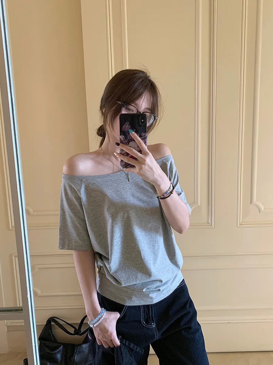 Solid Simple Casual Short Sleeve Top