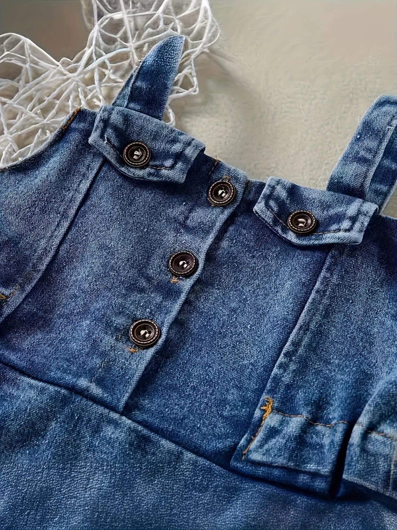 ベビーガールズ デニム ロンパースドレス 乳児 バックレス オーバーオール 衣類 キッズ ファッション アウトフィット ベビーガールズ 衣類