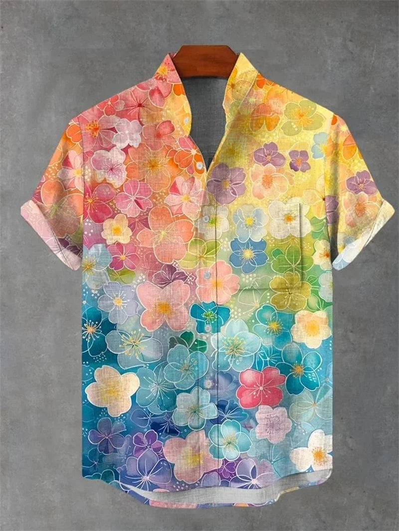 Colorful Floral Print Shirt