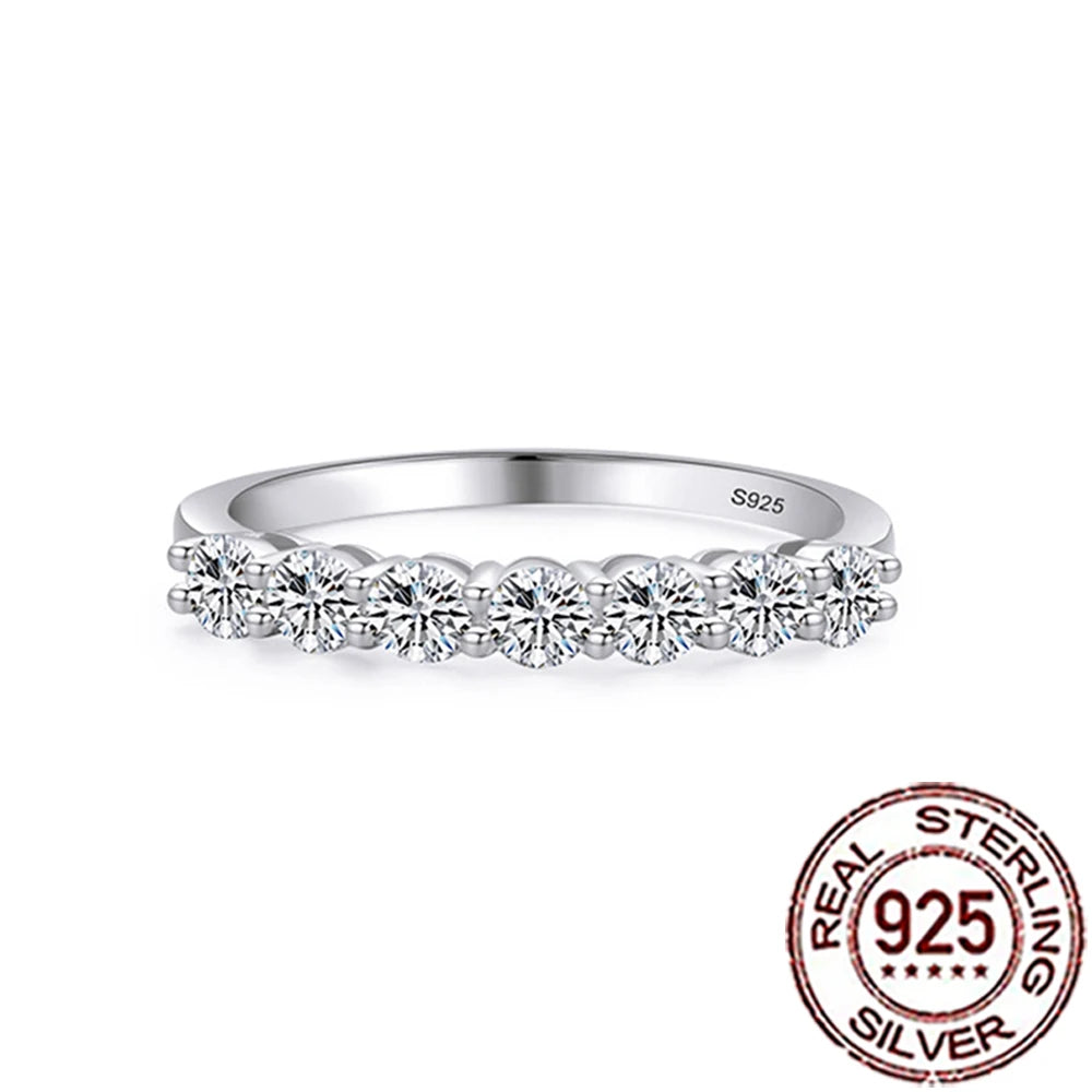 925 Sterling Silver Round CZ Zircon Ring