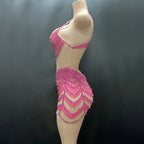 Mesh Rhinestones Dress