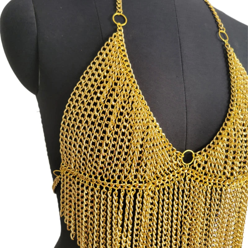 Metal Chain Halter Neck Top