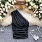Asymmetrical Pleated Tank Top