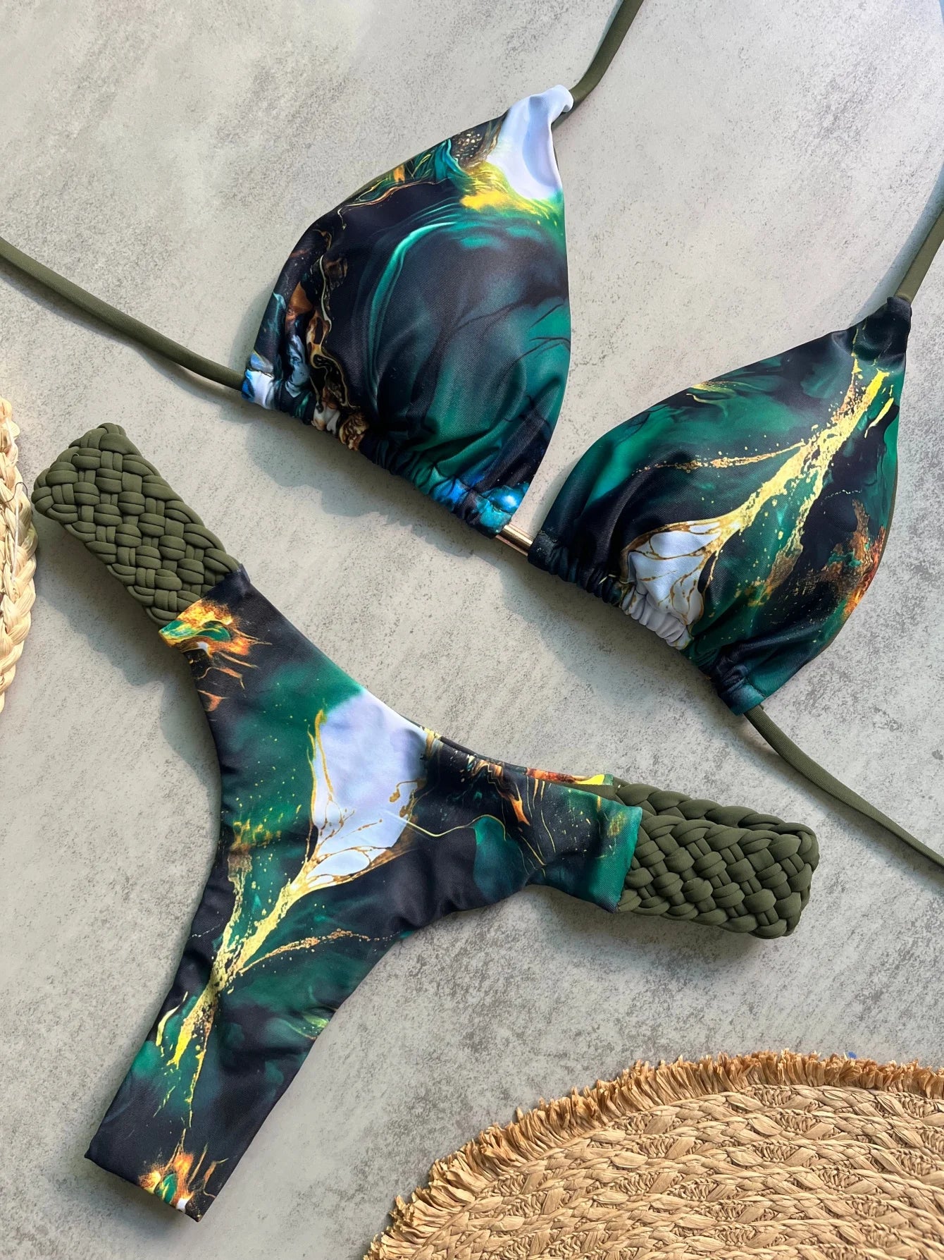 Print Braided Micro Bikini