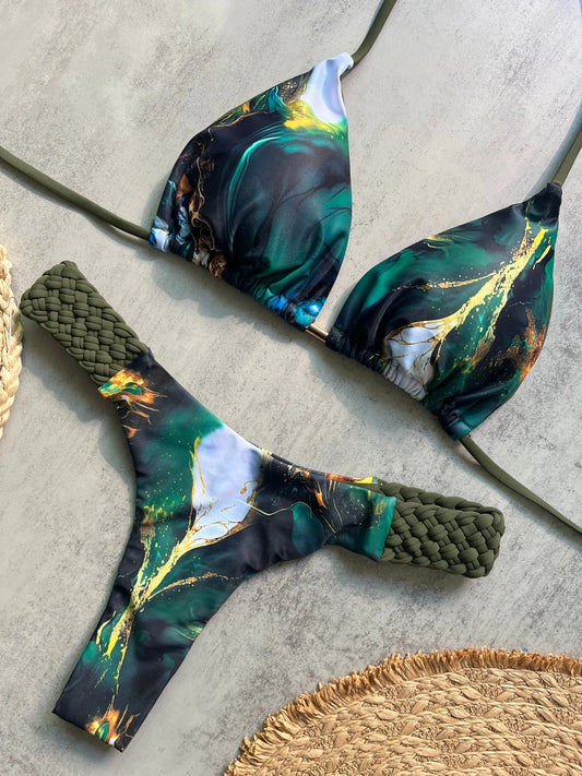 Print Braided Micro Bikini