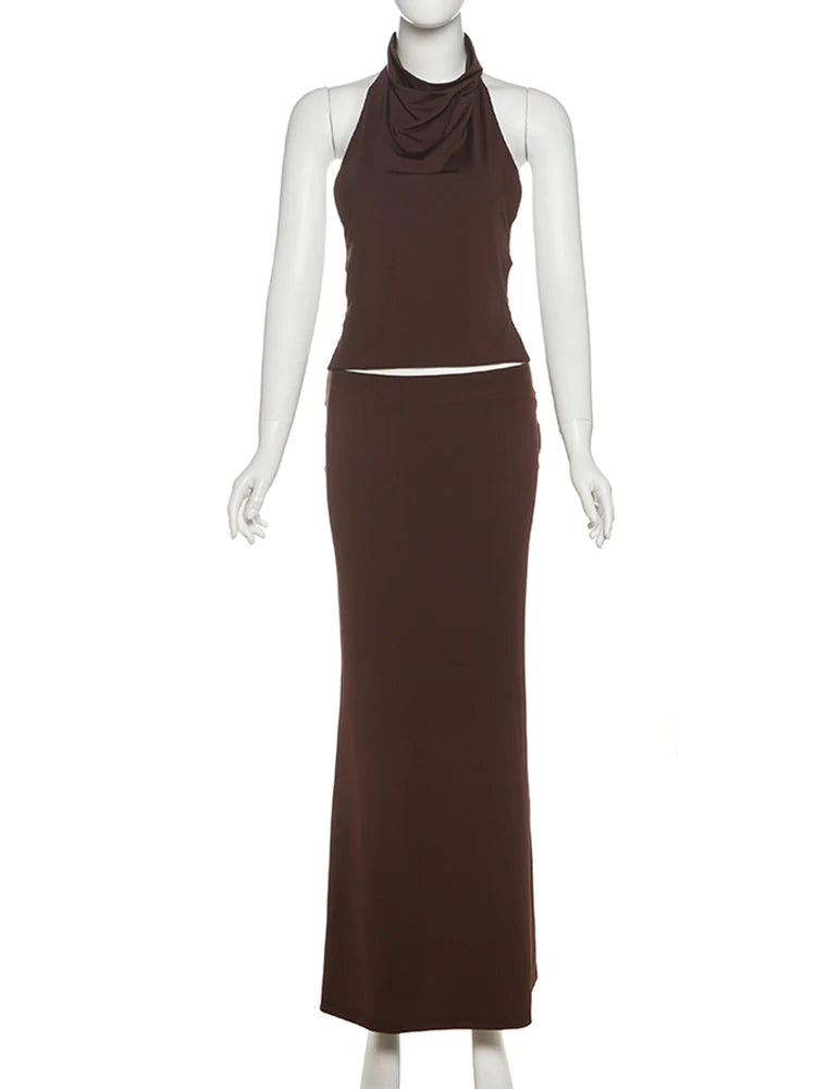 Weird Puss Simple Hollow 2 Piece Set