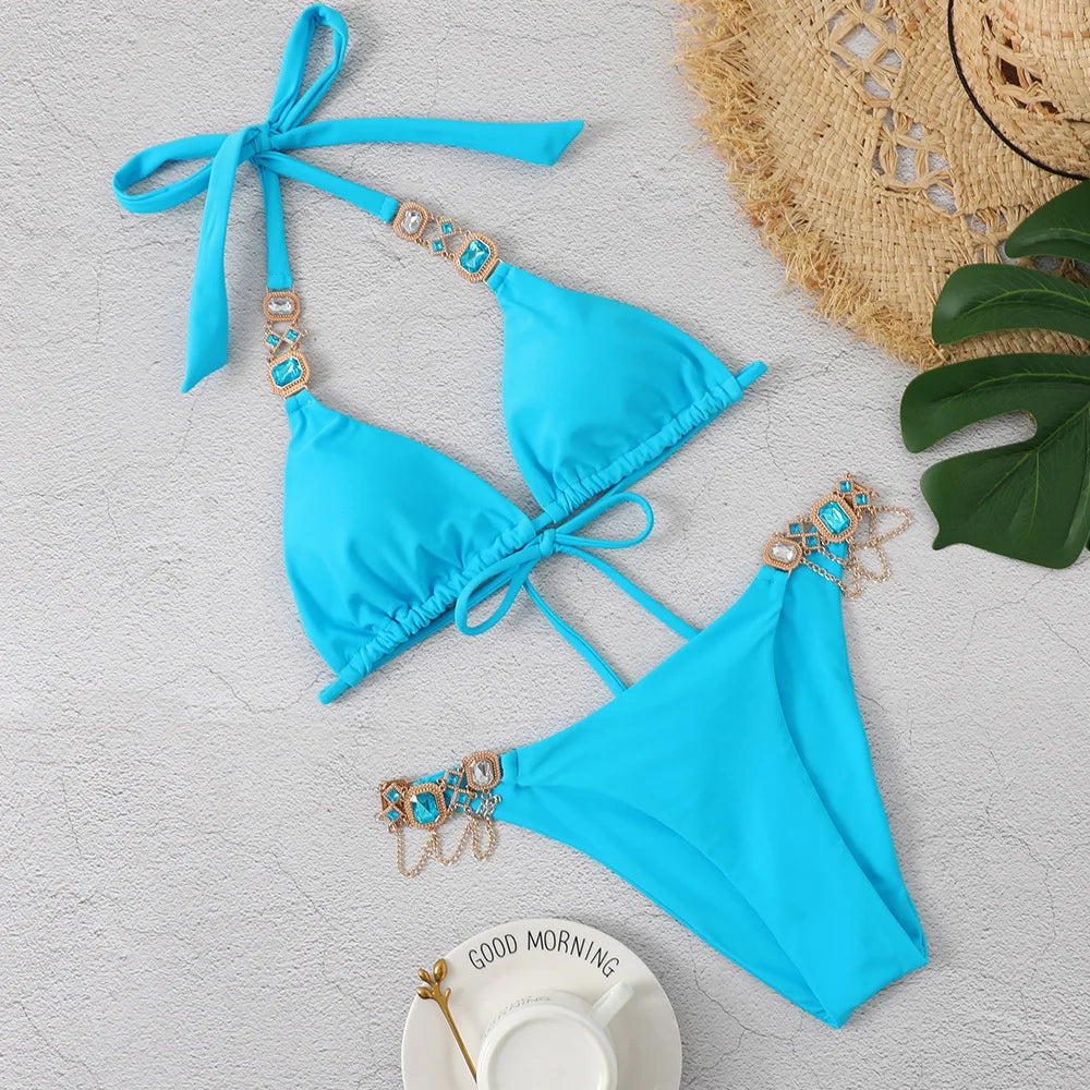 Rhinestones Bikini