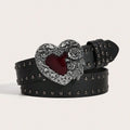 Rose Heart-Shaped Leather Belt