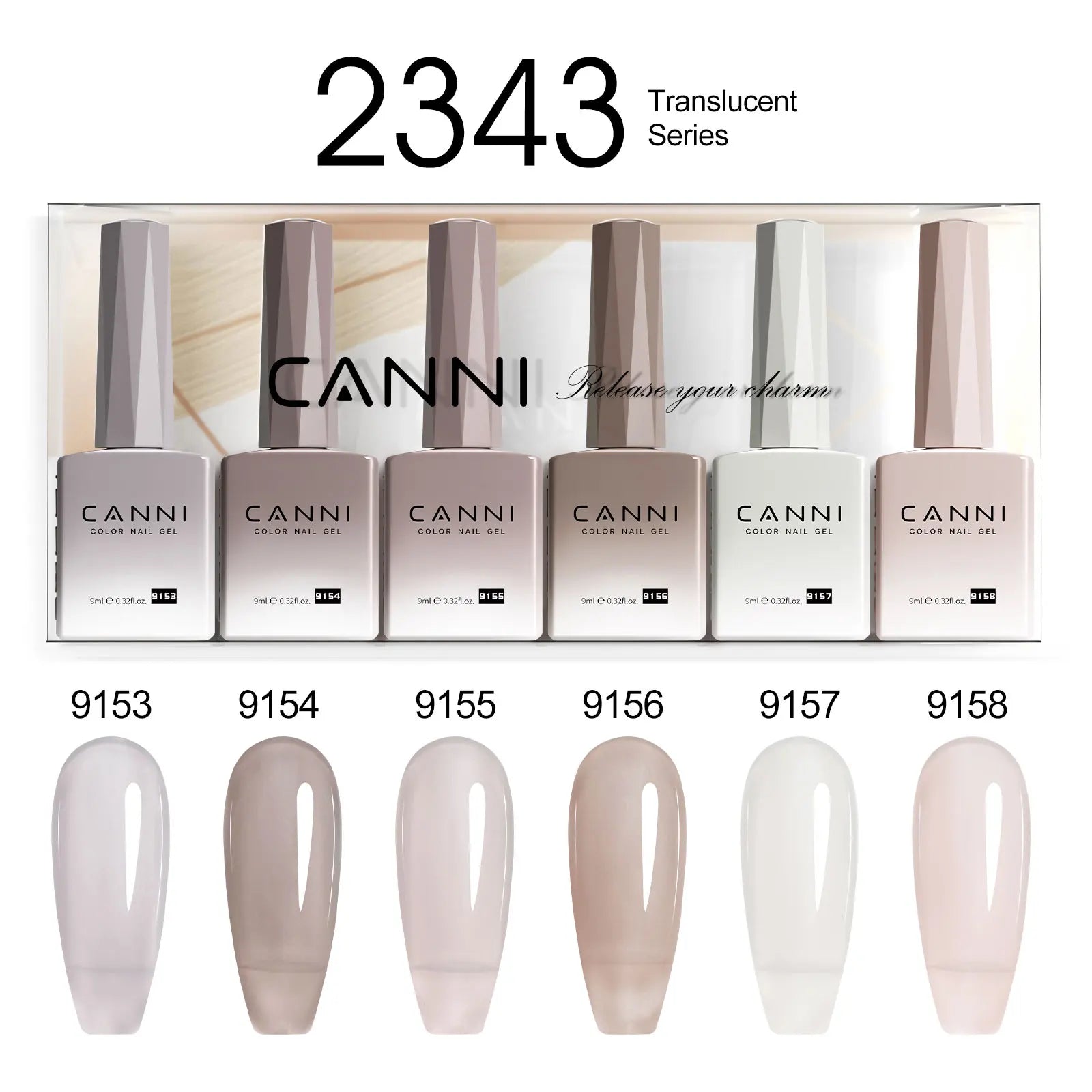CANNI Nail Gel Polish Set Upgraded HEMA FREE Summer Nails Smooth Texture Ultra Gloss Top Coat Pigmented Gel Soak off UV LED Gel