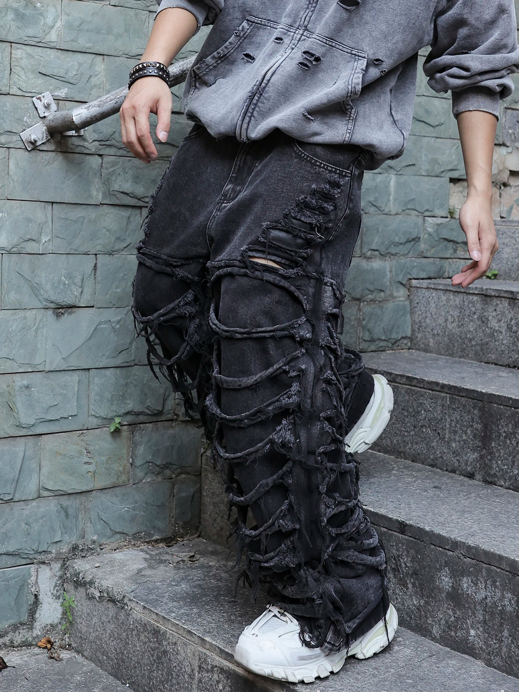 Distressed Black Jeans