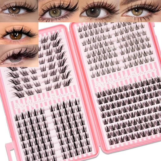 DIY Natural Cluster Lashes Manga Lashes Soft Wispy Individual Cluster Eyelashes Extension Makeup