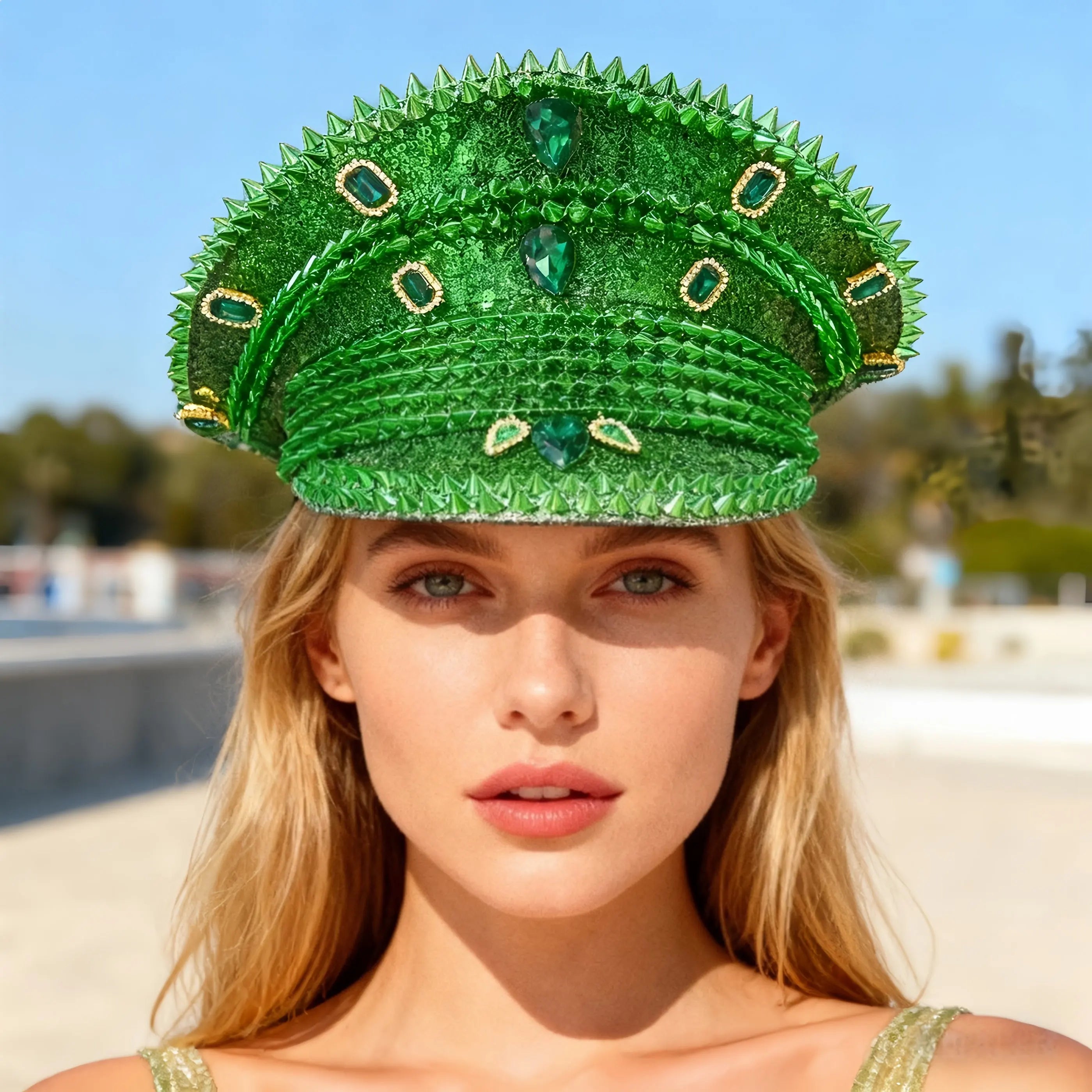 Steampunk Rhinestone Captain Hat