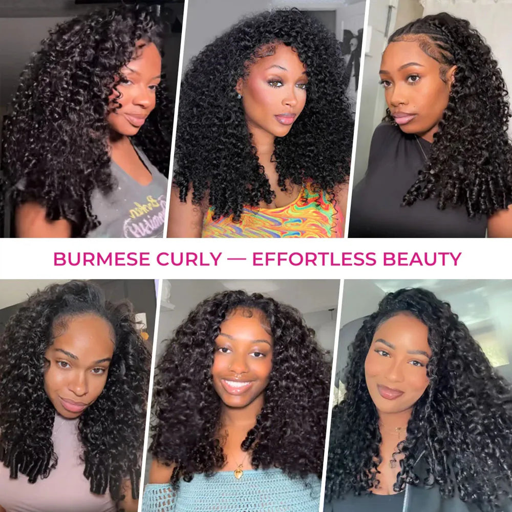 Burmese Curly Half Wig