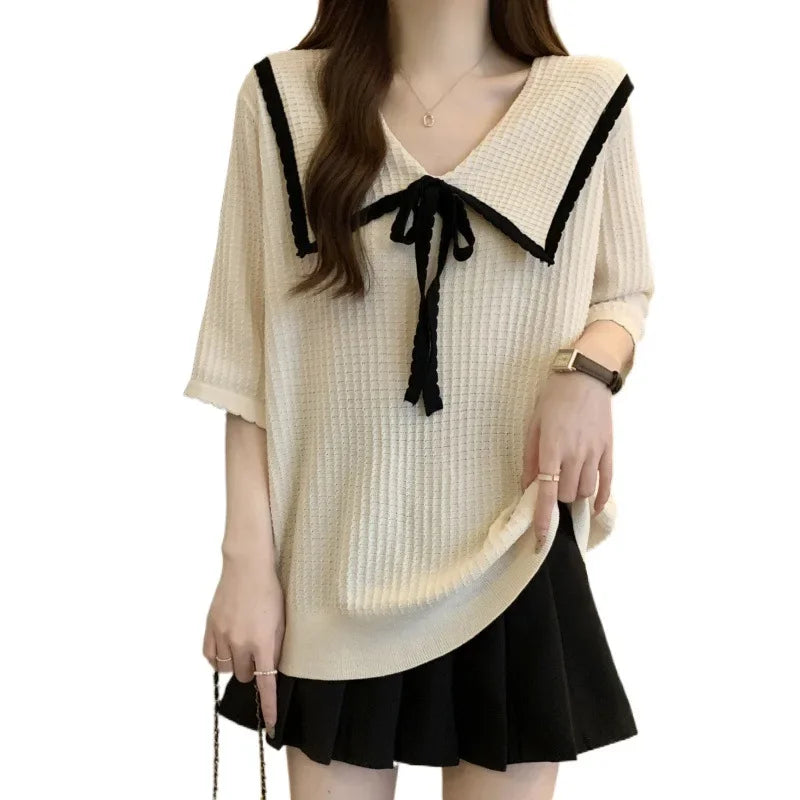 Knitted Short Sleeve T-Shirt