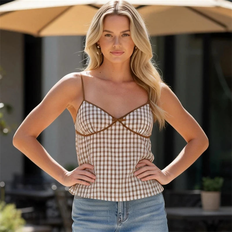 Plaid Print Tank Top