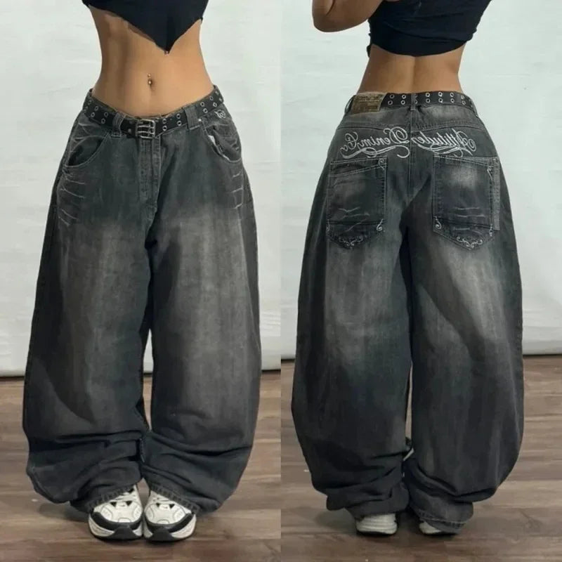 Embroidery Baggy Jeans