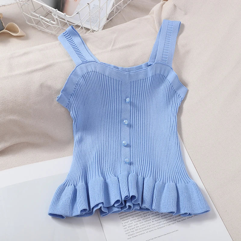 ITOOLIN Buttons Cropped T-Shirt