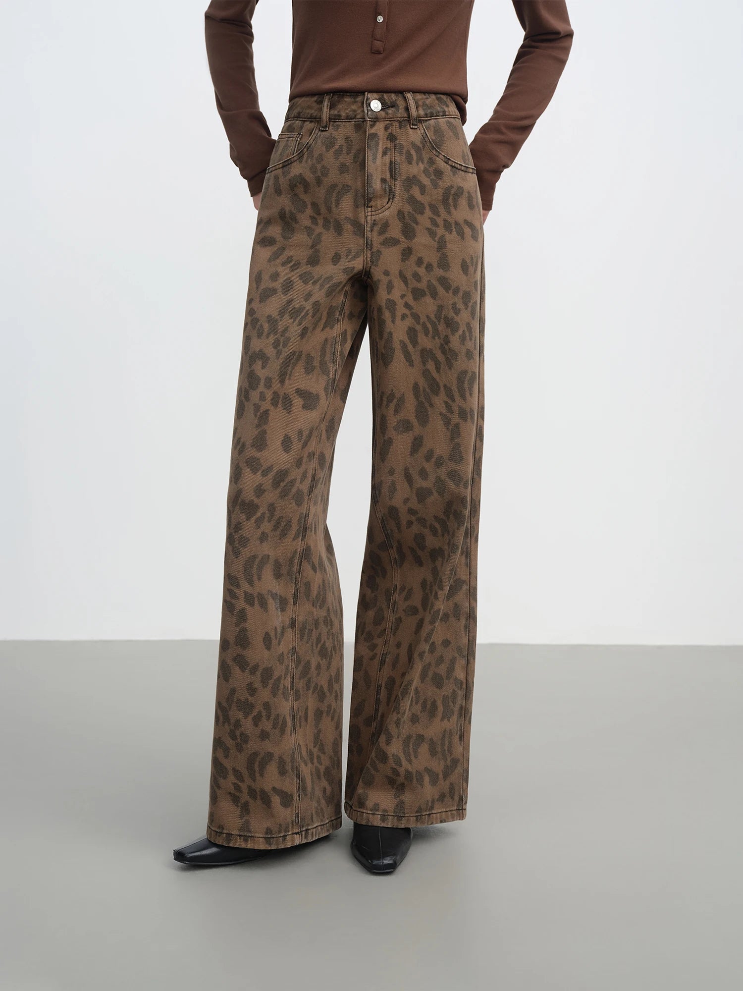Brown Straight Leg Pants