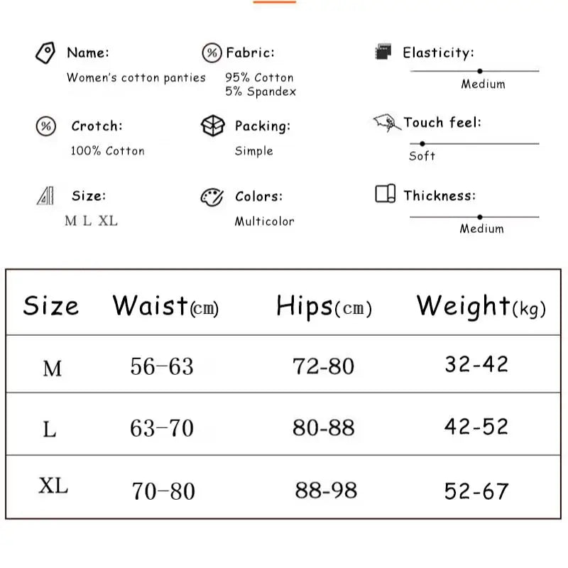 M-XL Women's Cotton Underwear Girls' Cartoon Comfort Briefs Mid Waist Underpants Female Lingerie Breathable Panties Selling