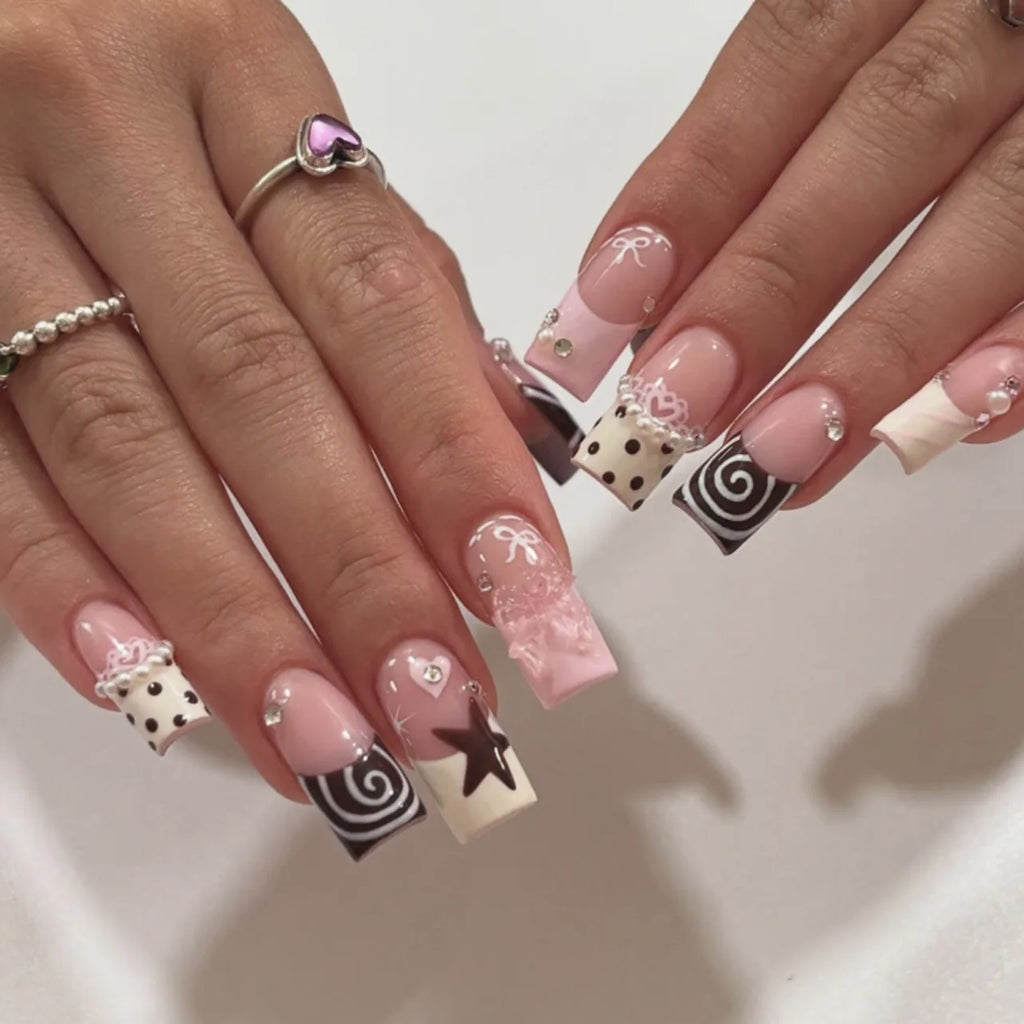 24pcs Sweet Stars Press On Nails