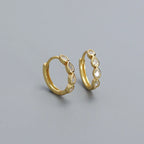 925 Sterling Silver Fashion Simple Drop Row Zircon Ear Buckle