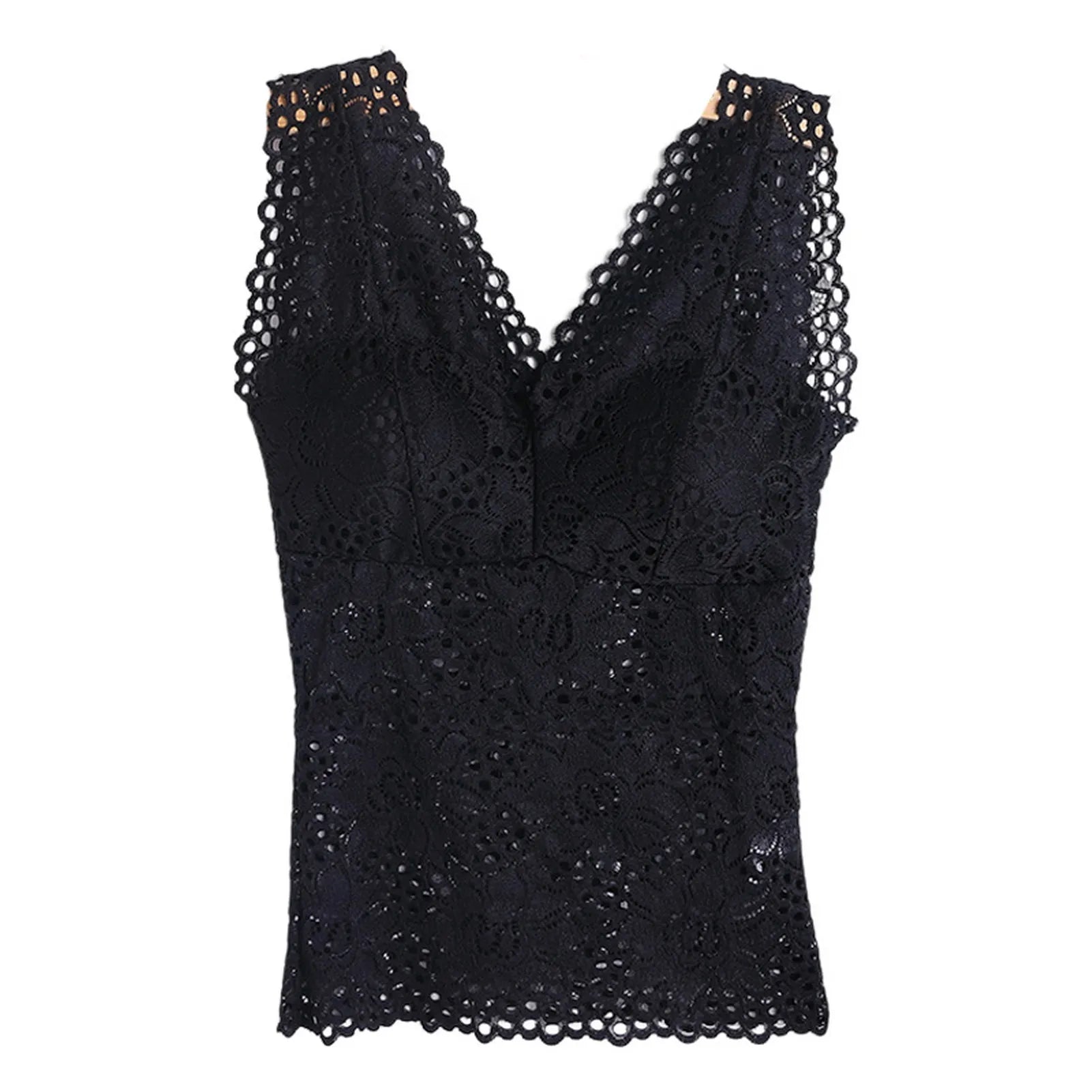 Floral Lace Camisole with Built-in Bra