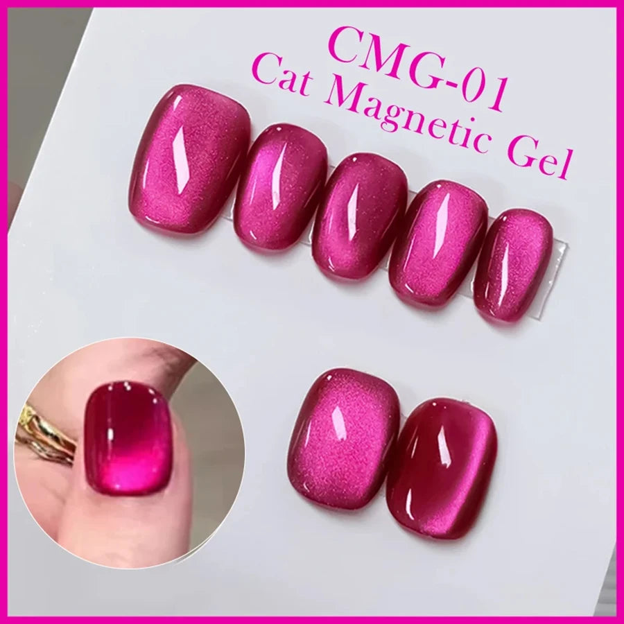 WS 1Pcs 10ML 2026 New Dragon Fruit Cat Eye Gel - Ultra-Bright Magnetic Polish with Diamond Sparkle Effect