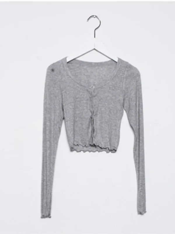 Long Sleeve Round Neck Cardigan