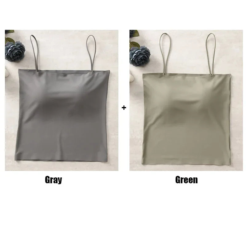 2PCS/Lot Ice Silk Back Camisole Top