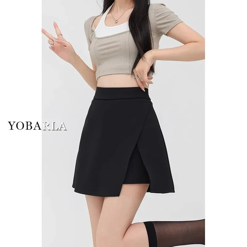 High-Waisted A-Line Mini Skirt