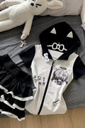Cartoon Short Sleeve Jacket Skirt Set