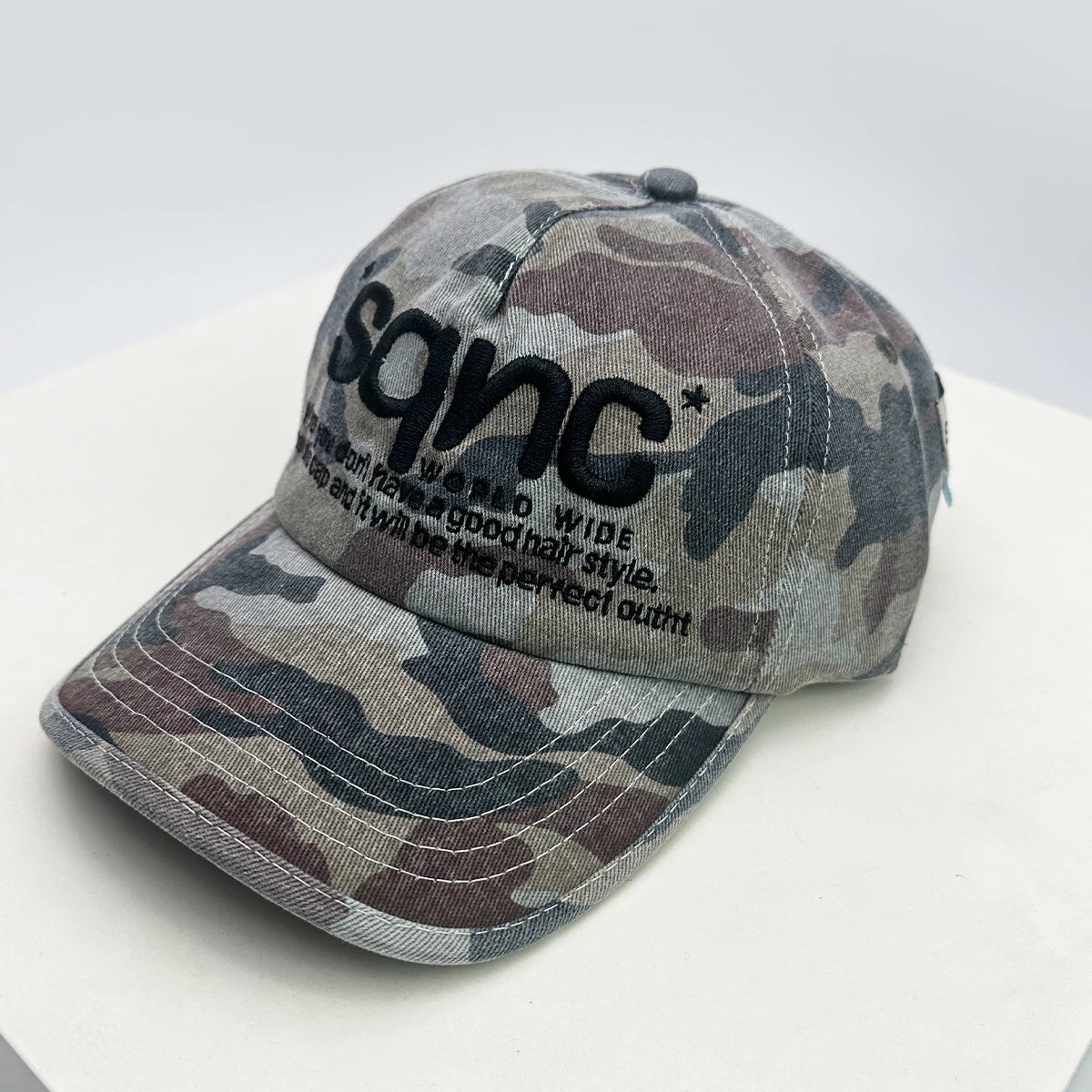 CAMO Letter Embroidery Baseball Hat
