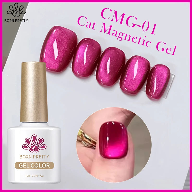 BORN PRETTY 10ml Water Light Cat Magnetic Gel Nail Polish Shining Super Sliver-light Holographics Soak Off UV Gel Varnish