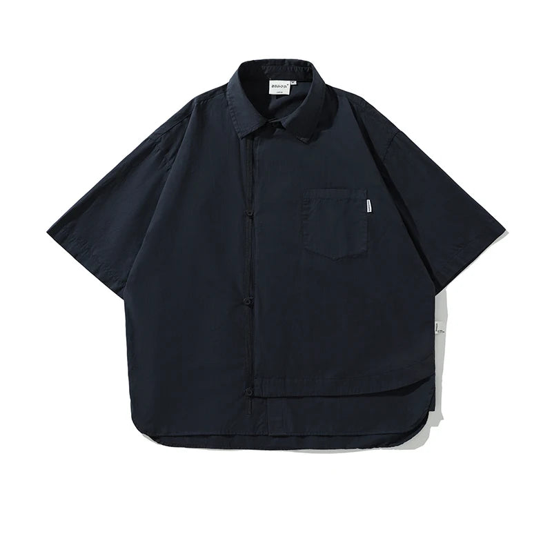 Short Sleeved Shirt + Multiple Pockets Tooling Shorts Set