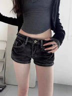Washed Denim Shorts