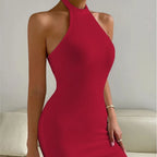 Knitted Halter Neck Mini Dress
