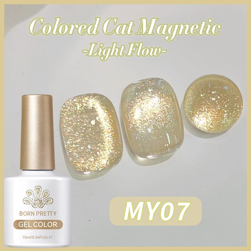 BORN PRETTY 10ml Water Light Cat Magnetic Gel Nail Polish Shining Super Sliver-light Holographics Soak Off UV Gel Varnish