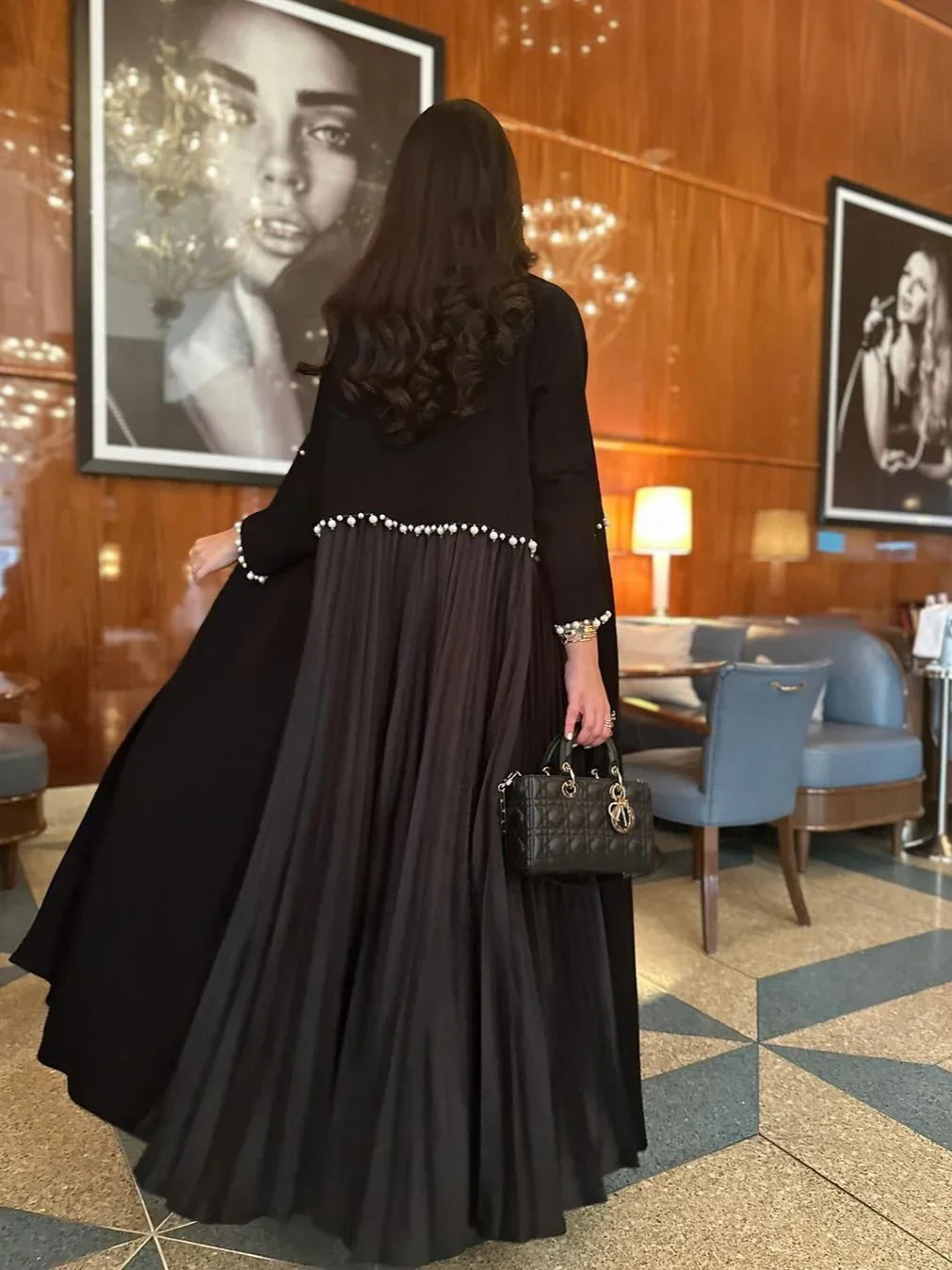 Eid Muslim Pearl Abaya for Women Beading Ramadan Cardigan Pleated Long Dress Morocco Kaftan Long Abayas Dubai Robe Jalabiya 2026