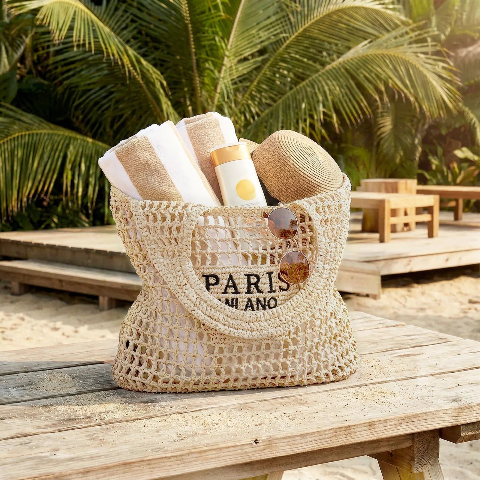 Straw Beach Bag