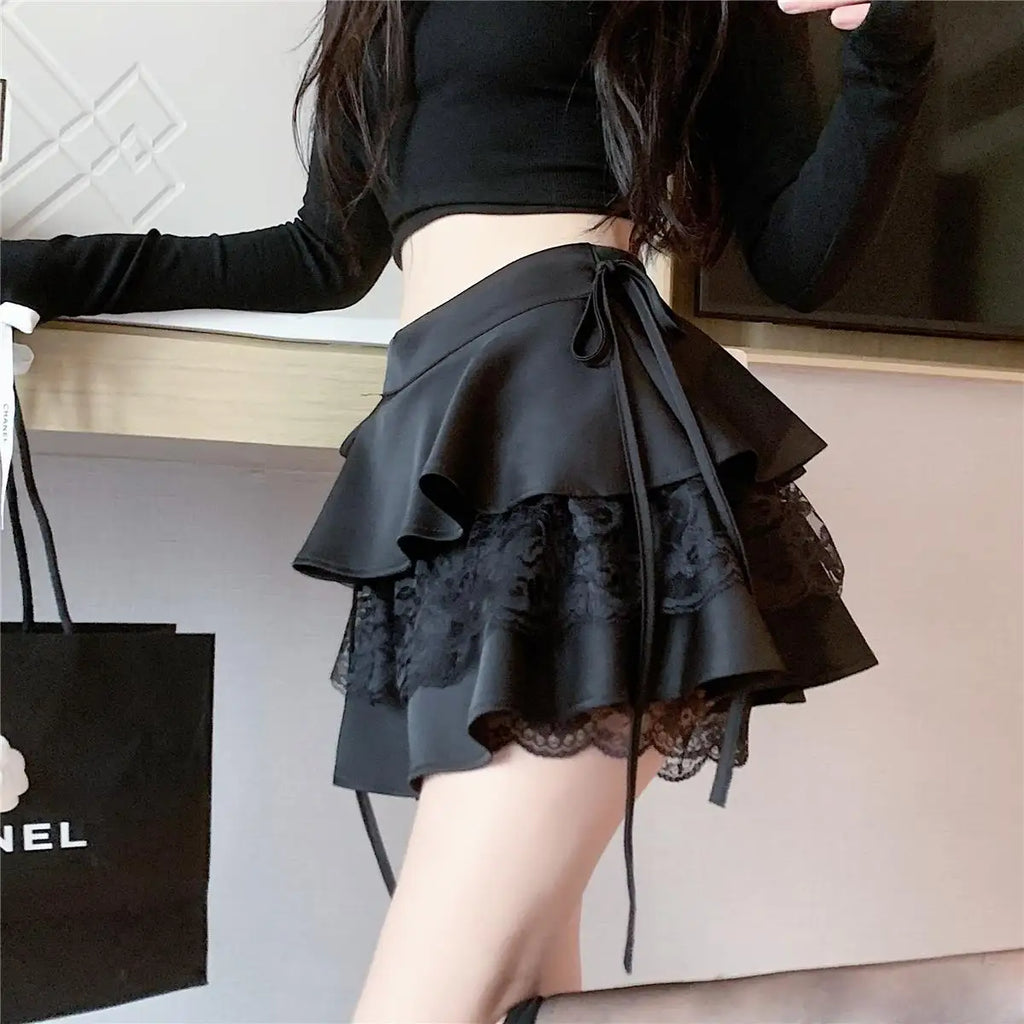 A-Line Skirt with Lace Trim