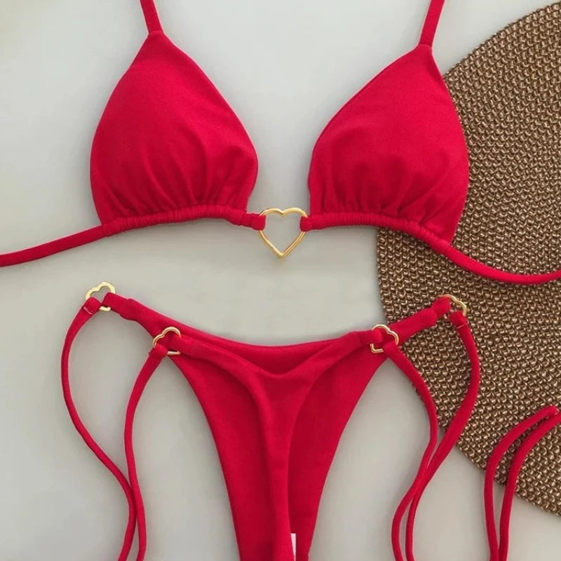Sweetheart Contrast Bikini Set