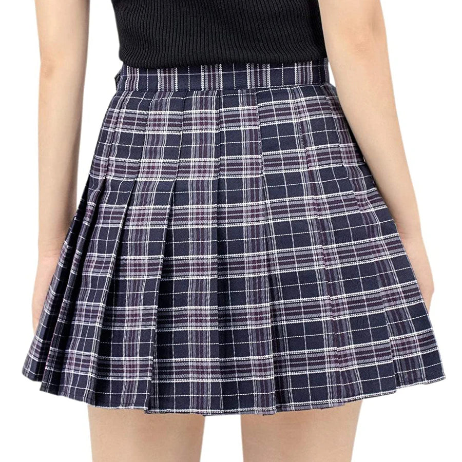 Pleated Plaid Skirt
