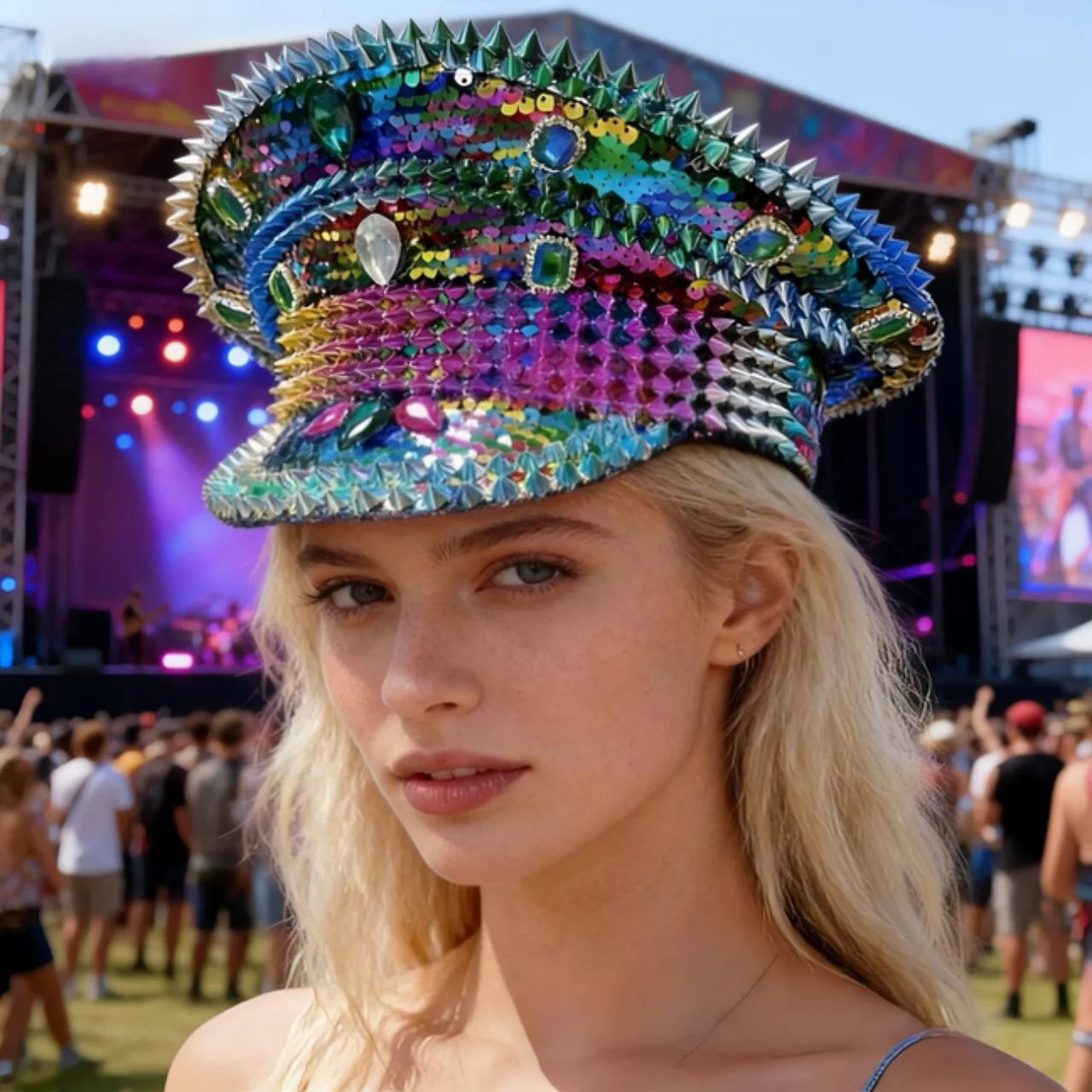 Steampunk Rhinestone Captain Hat