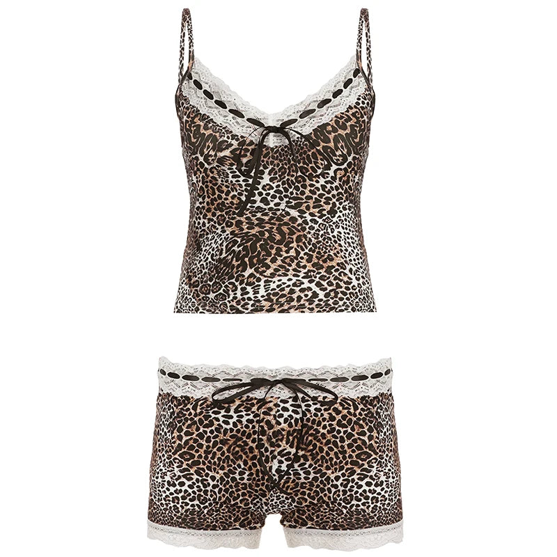 Leopard Printed Shorts Set