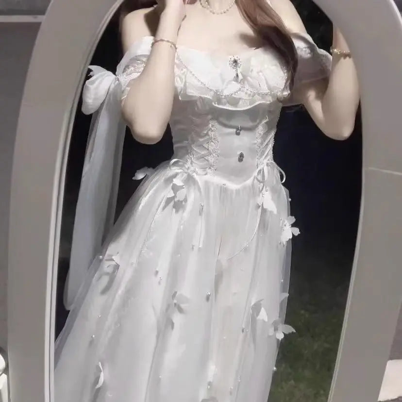 Dophee White Goddess Long Dress