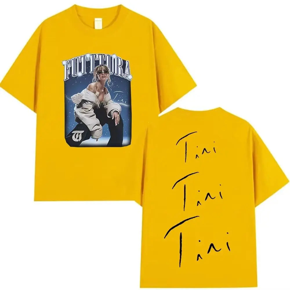 Hip Pop Tees Singer TINI STOESSEL Futtura Tour New Album Graphic T-shirts Fashion Harajuku Short Sleeve Cotton Casual Streetwear
