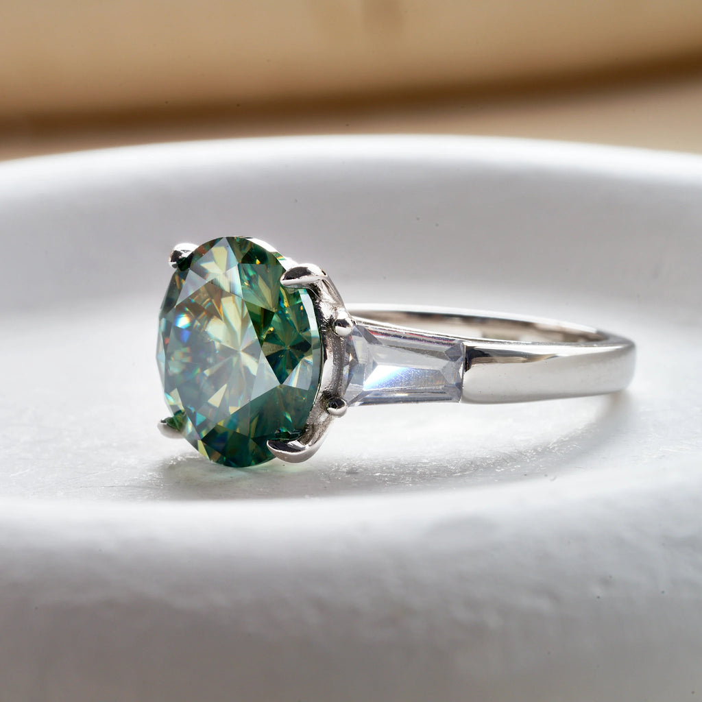 Round 5 Carat Moissanite Diamond Ring