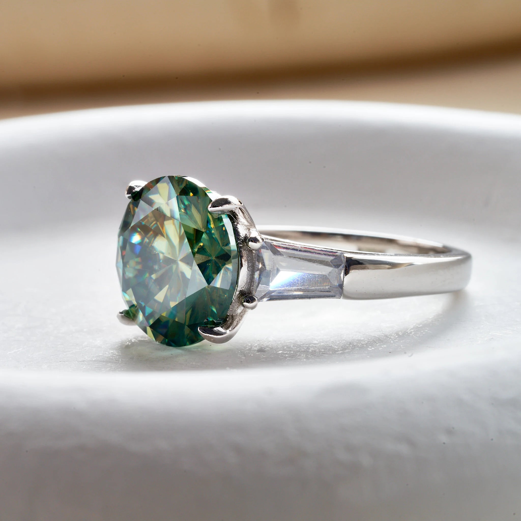 Round 5 Carat Moissanite Diamond Ring