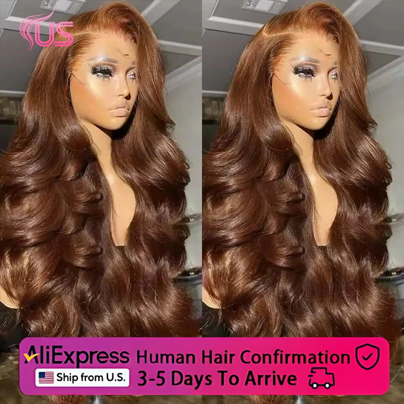 Chocolate Brown Brazilian Body Wave Wig